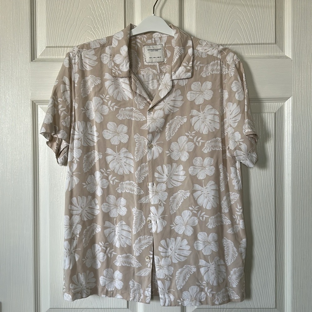Tommy Bahama Tan Floral Men's Shirt